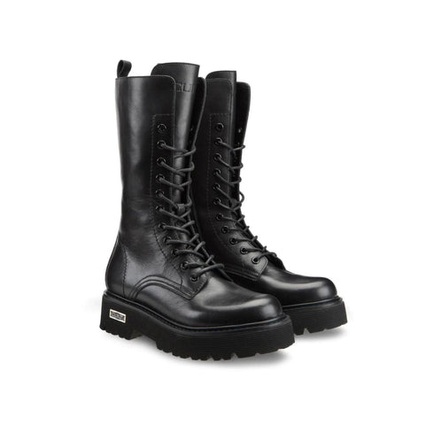 Anfibi Donna alti modello Slash, con lacci e zip